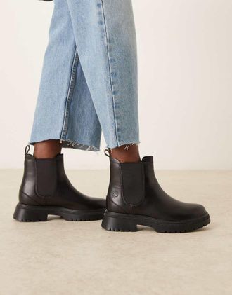 Timberland Cambria Valley - Stivaletti Chelsea in pelle neri con suola spessa-Nero