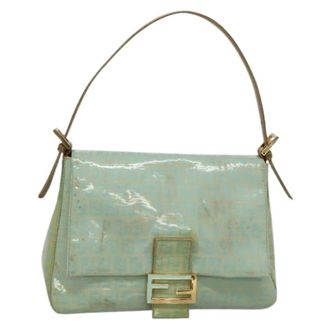 Fendi Pre-owned Shoulder Bags, female, Green, Size: ONE SIZE Pre-owned Zucchino Canvas Shoulder Bag