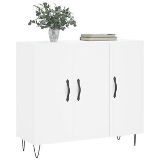 Berkfield Home Sideboard White 90x34x80 cm Engineered Wood | Size: 90 x 34 x 80 cm