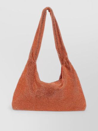 Kara chainmail rhinestone shoulder tote bag top handle