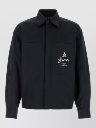 Gucci cotton shirt collared design button cuffs pockets