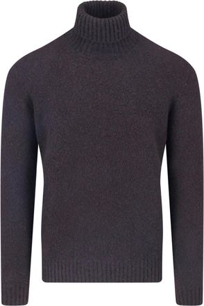 Drumohr Textured Wool Turtleneck Sweater with Ribbed Finishing