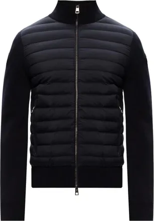 Moncler Down Jackets, male, Blue, Size: 2XL Padded Crêpe Zip-up Cardigan
