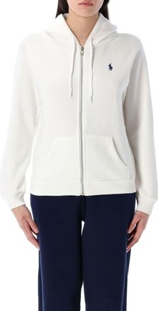 Ralph Lauren White Zip-Up Logo Hoodie