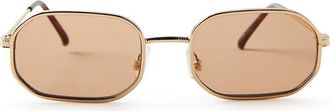 Cotton On Mens The Daydreamer Sunglasses in Gold Brown Brown at Nordstrom