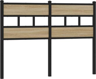 vidaXL Cabecero De Acero Y Madera De Ingenier&iacute;a Roble 120 Cm Vidaxl