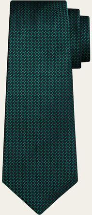 Kiton Mens Abstract Woven Silk Sevenfold Tie
