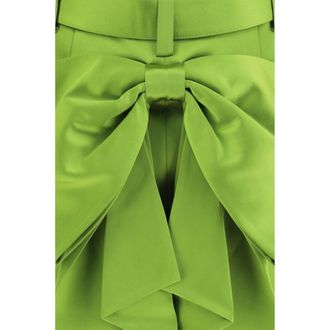 Self Portrait Bicolor Polyester Mini Skirt - Green