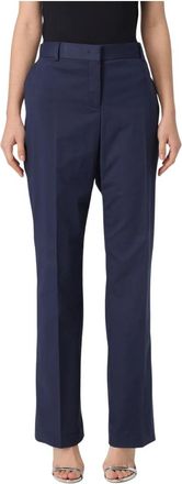 Alberta Ferretti Pantalone Tela di Cotone Stretch - Dames - Wijde Broeken - Blauw - XL - Katoen - Broeken