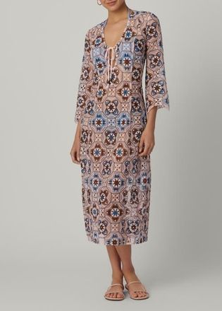 Shoshanna Cannes Medallion Crochet Maxi Cover Up in Mocha Multi at Nordstrom, Size X-Small