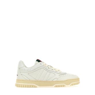 Gucci Schoenen, Dames, Wit, 37 EU, Witte Leren Sneaker, Geweldige Stijl