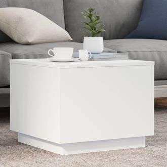 vidaXL Vidaxl - Mesa De Centro Con Luces Led Blanco 50x50x40 Cm