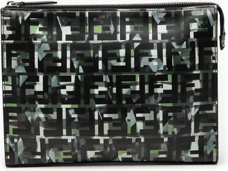 Fendi Pre-owned Fendi FF 1974 Nylon Camouflage Clutch Unisex 4DQ45YMFTEJ8A756