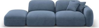 CXL by Christian Lacroix Sofá modular izquierdo 3 plazas de terciopelo blue jeans