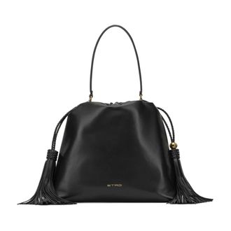 Etro Kalispera Medium Handtas - Dames - Tassen - Zwart - Maat: ONE Size Leer
