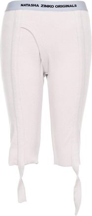 Natasha Zinko John Capris track shorts - unisex - Spandex/Elastane/Cotton - M - White