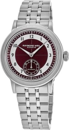 Raymond Weil Millesime Automatic Tuxedo Sector Burgundy Dial Stainless Steel Mens Watch 2930-ST-05450