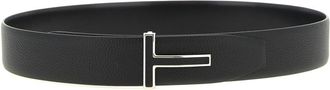 Tom Ford Black T Buckle Reversible Belt