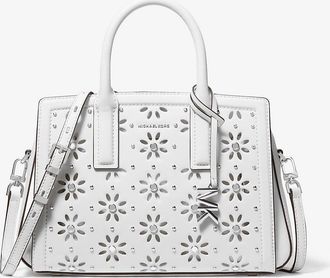 Michael Kors Laila Small Embellished Laser Cut Leather Satchel