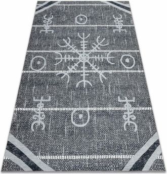RugsX ANTIKA carpet 118 tek, modern aztec, washable - grey grey 160x220 cm