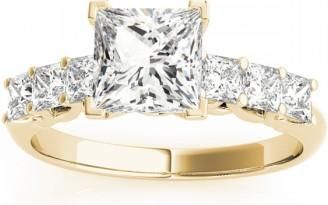 Allurez Diamond Princess Cut Engagement Ring 14k Yellow Gold (0.60ct)