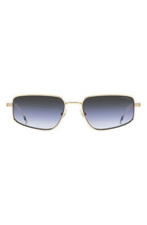 Carrera 53mm Rectangular Sunglasses in Gold/Grey Azure at Nordstrom