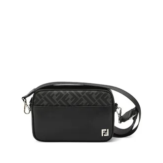 Fendi Logo Leather Messenger Bag