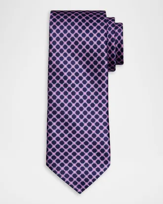 Stefano Ricci Men & apos;s Geometric Circle Silk Tie