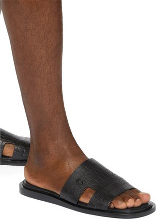Kurt Geiger Bond Cutout Slide Sandal in Charcoal at Nordstrom, Size 12