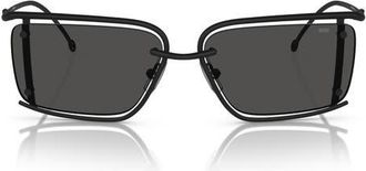 Diesel 57mm Rectangular Sunglasses in Matte Black /Dark Grey at Nordstrom