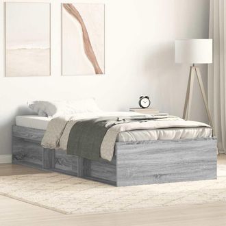 vidaXL Estructura De Cama Gris Sonoma 90x190 Cm Vidaxl