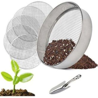 OEM Tamiz De Jard&iacute;n Redondo 5 En 1, 20 Cm, Con 5 Tamices Intercambiables, Tamiz Para Tierra, Compost Y Semillas