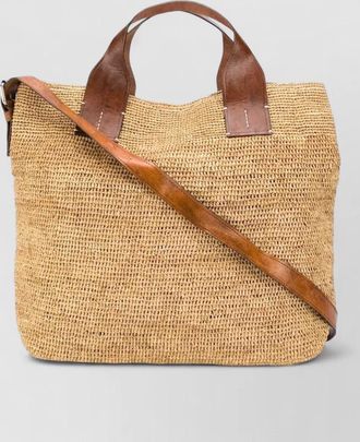 Ibeliv mety shoulder bag woven texture leather handles