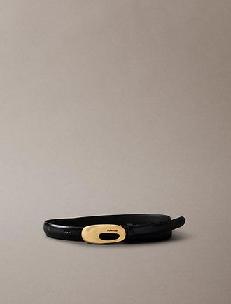 Calvin Klein Full Grain Leather Skinny Chunky Buckle Belt