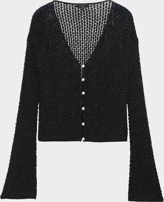 Rag & Bone Ellie Open-Knit V-Neck Cardigan