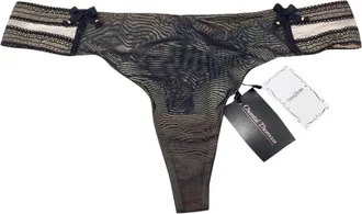Chantal Thomass Black & Nude Tulle Thong Size M