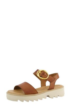 Paul Green Darcy Ankle Strap Platform Sandal in Cognac Leather at Nordstrom, Size 11.5Us
