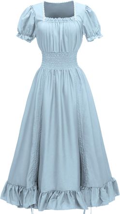 Generic Halloween Costumes Victorian Dress Women Gothic Vintage Midi Regency Dresses High Waist Corset Ball Dress Lolita Ruffle Layered Tea Medieval Gown Dres