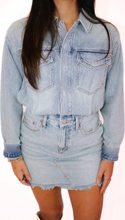 Pistola Denim Nina Long Sleeve Denim Dress In Blue