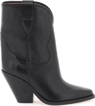 Isabel Marant Leyane Texan Enkellaarsjes - Dames - Cowboylaarzen - Zwart - 41 EU - Leer - Schoenen
