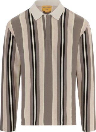 Guest In Residence Multicolored Vertical Striped Cashmere Polo Shirt
