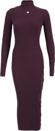 Courrèges Ribbed Midi Dress With Button Detail