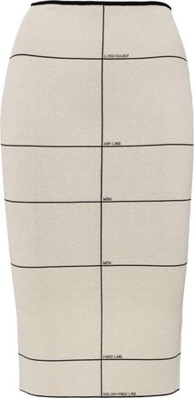 VETEMENTS intarsia-knit high-waisted skirt - women - Polyester/Polyamide/Elastane/Viscose - M - Neutrals