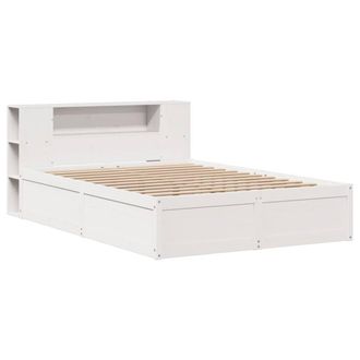 Berkfield Home Beautiful Bed Frame without Mattress White 140x190 cm Solid Wood Pine