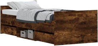 vidaXL Vidaxl - Estructura de cama con cabecero piecero roble ahumado 75x190 cm