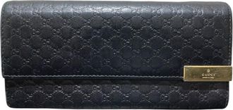 Gucci Black Leather Chain/Shoulder Wallet (Pre-Owned)