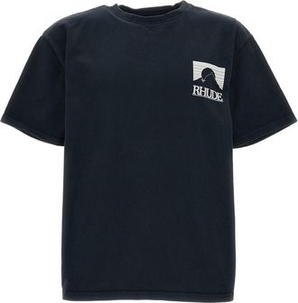 Rhude Black Moonlight Cotton Printed T-Shirt