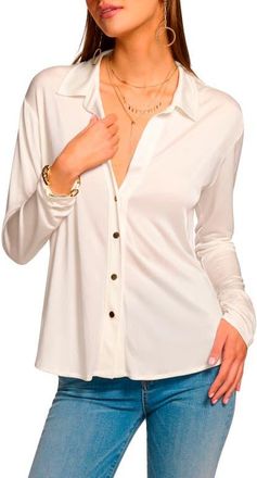 Ramy Brook Belinda Shirt in Ivory at Nordstrom, Size X-Large