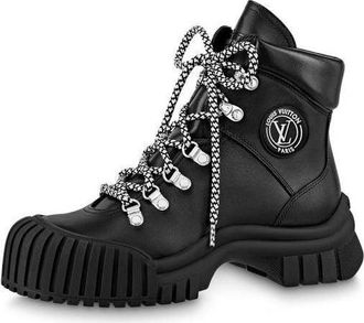 Louis Vuitton (WMNS) LOUIS VUITTON LV Ruby Flat Ranger Boots Black 1AAM5U