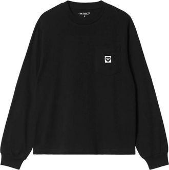 Carhartt Work in Progress Long Sleeve Pocket T-Shirt - Heren - Longsleeves - Zwart - S - Katoen - Tops